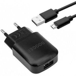 Зарядное устройство Doogee 2A с кабелем micro USB Черное