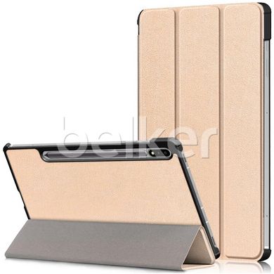 Чехол для Samsung Galaxy Tab S7 FE T733 Moko кожаный Золотой
