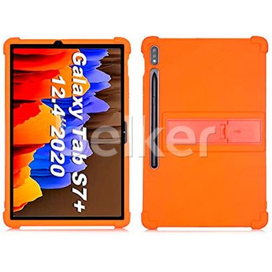 Противоударный чехол для Samsung Galaxy Tab S7 Plus Silicone armor Оранжевый