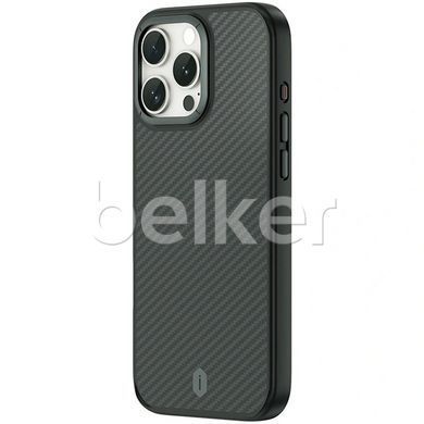 Карбоновый чехол iPhone 16 Pro Max Wiwu Kevlar Defense Ultra MagSafe DCC-205 Черный