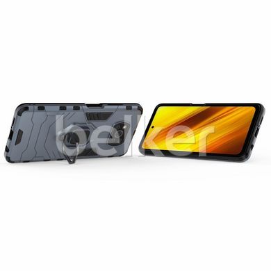 Противоударный для Xiaomi Poco x3 Transformer Ring case Тёмно-серый смотреть фото | belker.com.ua