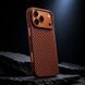 Карбоновый чехол для iPhone 18 Pro Max Keivlar case Оранжевый