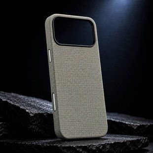Карбоновый чехол для iPhone 18 Pro Max Keivlar case Серый