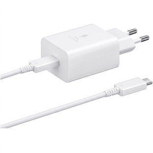 Зарядное устройство Samsung Fast Charge 45W (EP-TA845) с кабелем Type-C Белое