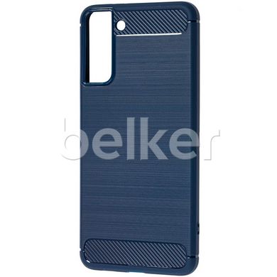 Противоударный чехол для Samsung Galaxy S21 Plus Ultimate carbon case Синий