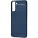 Противоударный чехол для Samsung Galaxy S21 Plus Ultimate carbon case Синий