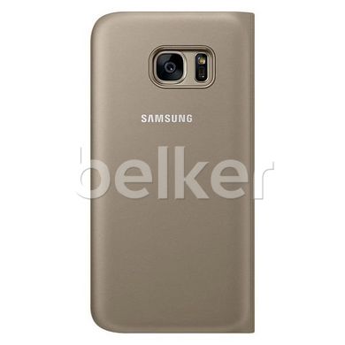 Чехол книжка для Samsung Galaxy S7 G930 Flip Wallet Cover Копия Золотой смотреть фото | belker.com.ua