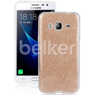 Силиконовый чехол для Samsung Galaxy J3 2016 J320 Remax Glitter Золотой смотреть фото | belker.com.ua