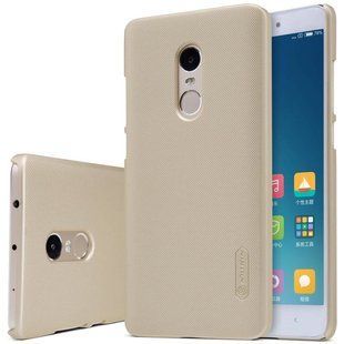 Пластиковый чехол для Xiaomi Redmi Note 4 Nillkin Frosted Shield Золотой смотреть фото | belker.com.ua