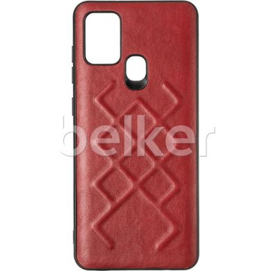 Чехол книжка для Samsung Galaxy A21s (A217) Jesco Leather Case кожаный Бордовый смотреть фото | belker.com.ua