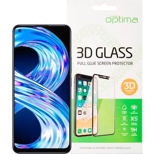 Защитное стекло для Realme 8 Optima 3D Черный смотреть фото | belker.com.ua