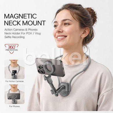 Держатель для iPhone на шею с MagSafe Yesido Neck Mount Magnetic C332 Серый смотреть фото | belker.com.ua