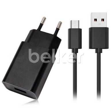 Зарядное устройство Xiaomi 2.1A c кабелем micro USB Original Черное