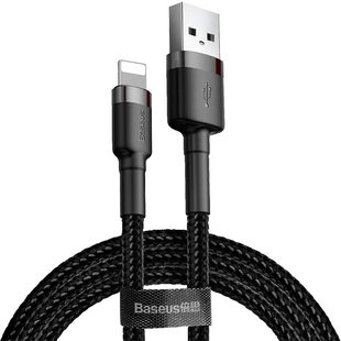 Кабель для iPhone USB - Lightning Baseus Cafule (CALKLF-BG1) 1 метр Черный