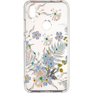 Силиконовый чехол для Samsung Galaxy A71 (A715) Swarovski case Blue flowers Blue flowers смотреть фото | belker.com.ua