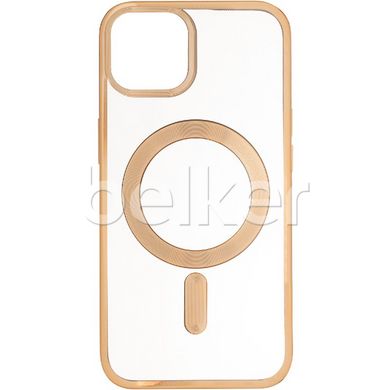 Чехол для iPhone 15 MagSafe Stand frame Золотой