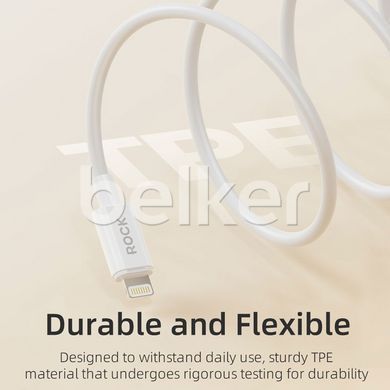 Кабель для iPhone Lightning USB Rock Basic Series P8 1 метр Белый