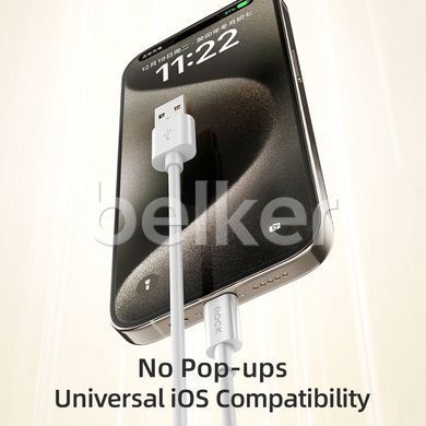 Кабель для iPhone Lightning USB Rock Basic Series P8 1 метр Белый