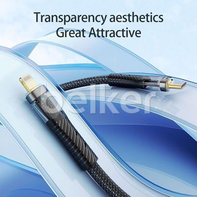 Кабель Type-C to Lightning Rock Z21 Transparency 1.2 метра Сиреневый