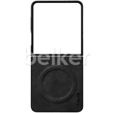 Кожаный чехол Samsung Galaxy Flip 7 Piblue Premium series 3 MagSafe (CS-02) Черный